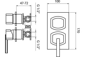Смеситель Webert Azeta AZ860101015 С ВНУТРЕННЕЙ ЧАСТЬЮ, хром - 2