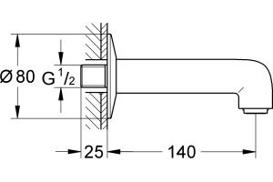 Излив Grohe BauClassic 13258000 для ванны - 2