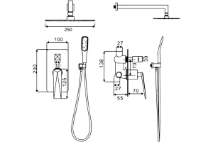 Душевой комплект Boheme Venturo 384, золото - 2