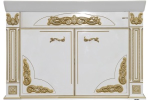 Тумба для комплекта Misty Барокко 120 прямая бежевая, патина