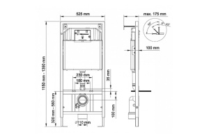Инсталляция для унитазов Berges Novum с черной кнопкой смыва - 3