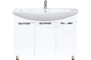 Тумба для комплекта Misty Лаванда 105 белая эмаль, прямая