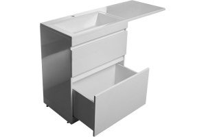 Тумба с раковиной Style Line Даллас 130 Люкс Plus, напольная, белая - 3