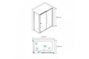 Душевой уголок RGW Classic CL-48 110x100 профиль хром стекло прозрачное - 3