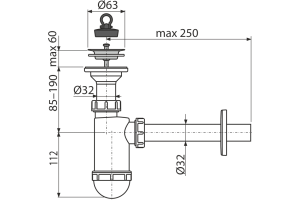 Сифон для раковины AlcaPlast A410 - 3