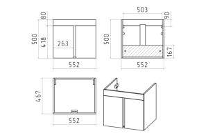 Тумба с раковиной Misty Торос 60 белая матовая - 2