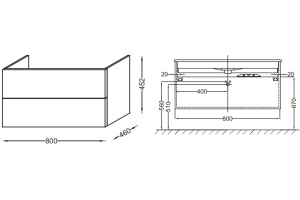 Тумба под раковину Jacob Delafon Vox (EB2078-R4-E15) - 2