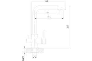 Смеситель Granula GR-3015 для кухонной мойки, графит - 2