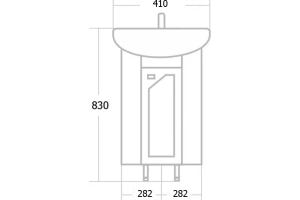 Тумба под раковину Onika Малютка 33 угловая, белый (103301) - 3