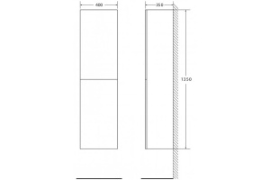 Шкаф-пенал Belbagno Luce 40х135 Polissandro (LUCE-1350-2A-SC-PL) - 3