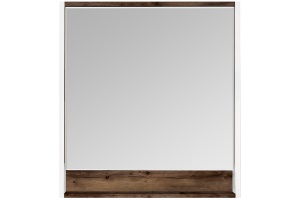 Зеркало-шкаф Aquaton Капри 80 с подсветкой белый-темное дерево