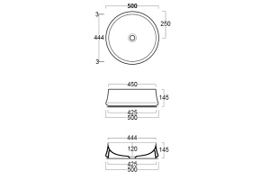Накладная раковина Simas Sharp 50 см (SH01) - 3
