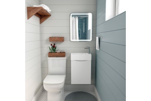 LIBERTY База под раковину подвесная с одной распашной дверцей, Bianco Lucido, 500x220x500, Liberty-500-1D-SO-BL-R