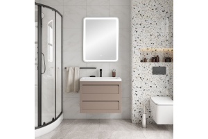 PLATINO База под раковину подвесная с двумя выкатными ящиками, Капучино матовый AM-Platino-750-2C-SO-CM