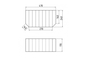 Cтупенька для ванн Gemy 47х24 темное дерево (G0001) - 2