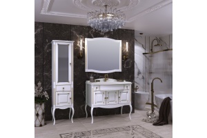 Тумба с раковиной Opadiris Лаура 100 белая с патиной, с раковиной из литьевого мрамора - 2