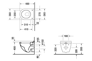Унитаз подвесной Duravit Starck 3 с крышкой, белый (2202090000) - 3