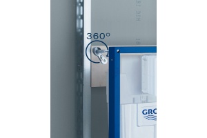 Комплект Система инсталляции для унитазов Grohe Rapid SL 38750001 4 в 1 с кнопкой смыва + Чаша для унитаза подвесного Jacob Delafon Struktura EDF102-00 - 3