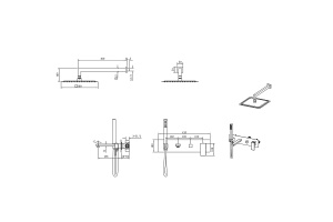 Душевой комплект Boheme Qubic золото глянцевый - 2