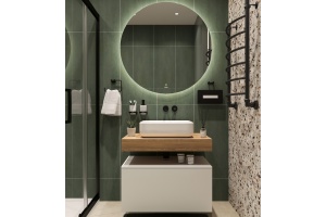 Столешница STWORKI Ольборг 80 дуб французский, без отверстий, с тумбой 80, с раковиной STWORKI Soul 1 белой - 2