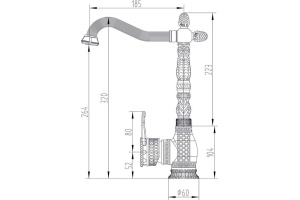 Смеситель Zorg Antic A 422 K-BR для кухонной мойки - 2