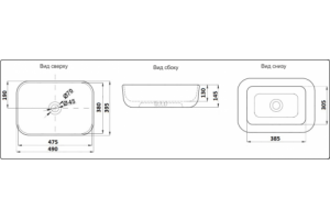 Раковина накладная CeramaLux NC 49 см черный матовый (78104MB) - 3