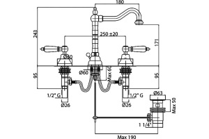 Смеситель Cezares First FIRST-BLS2-03/24-Bi для раковины - 2