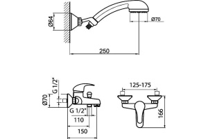 Смеситель Webert Sax SX850101015 для ванны с душем - 2