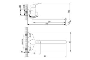 Смеситель для ванны Lemark Luna хром (LM4151C) - 2