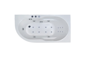 Ванна акриловая Royal Bath Azur De Luxe 140x80 R с гидромассажем белый