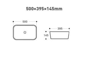 Раковина керамическая накладная AM110-T-MB, цвет чёрный матовый - 2