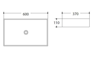 Раковина керамическая накладная AM-78570B-60, цвет белый, 600х370х110 - 2