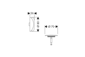 Внешняя часть набора для слива и перелива Hansgrohe 58185140 - 2