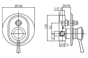 Смеситель для душа Cezares Giubileo (GIUBILEO-VDIM-02) - 2