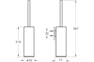 Ершик для унитаза VitrA Origin черный матовый - 2