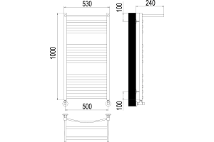 Водяной полотенцесушитель Terminus Енисей П13 500х1000 с полкой Хром - 3