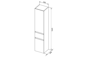 Шкаф-пенал Aquanet Йорк 35 белый - 2