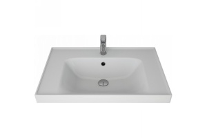 Тумба с раковиной Misty Мускат 70 белая - светлое дерево - 3