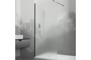 Душевая перегородка RGW Walk in 120х195 черная стекло прозрачное