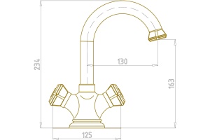 Смеситель для раковины Bronze de Luxe Royal бронза (21981) - 3