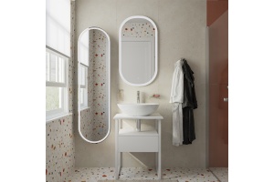 Мебель для ванной DIWO Элиста 60 белая с раковиной Moduo 55 Leaf