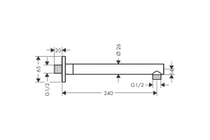 Кронштейн для верхнего душа Hansgrohe Vernis Shape черный матовый - 2