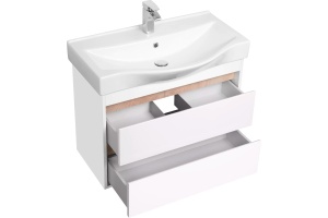 Тумба с раковиной Aquaton Нортон 80 белый глянец - 3