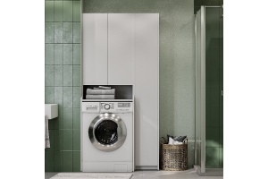 Шкаф пенал Aquaton Лондри 60 над стиральной машиной - 3