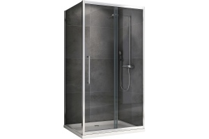 Душевой уголок Abber Schwarzer Diamant 160х85 хром стекло прозрачное
