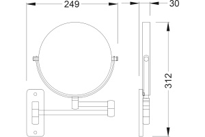 Косметическое зеркало Timo Saona 13076/03 чёрный - 2