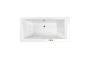 Акриловая ванна Whitecross Savia Duo 170х80 белая золото с гидромассажем