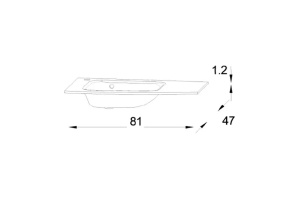 EB1884RU-DE4 Nona стеклянная раковина, матовый серый, 80 см, 1 раковина - 2