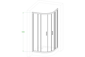 Душевой уголок Royal Bath HKD 100х100 профиль серный стекло прозрачное - 3