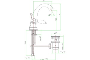 Смеситель для раковины Fiore  хром (02CR0623) - 2